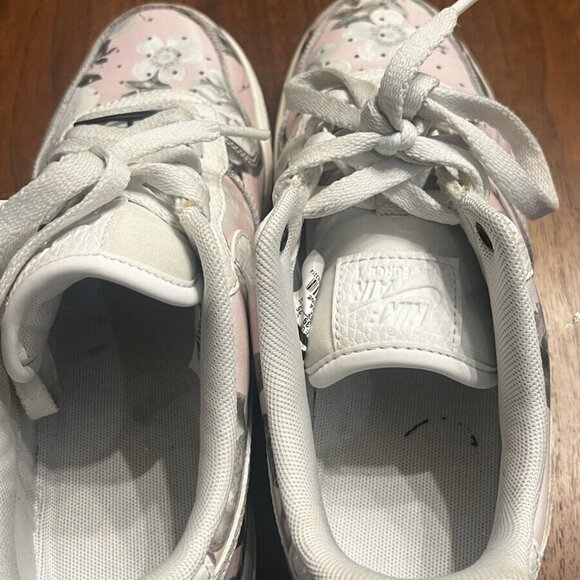Nike Air Force 1 Low Floral Pink Grey Sneakers Women's Size 8 - Picture 9 of 10